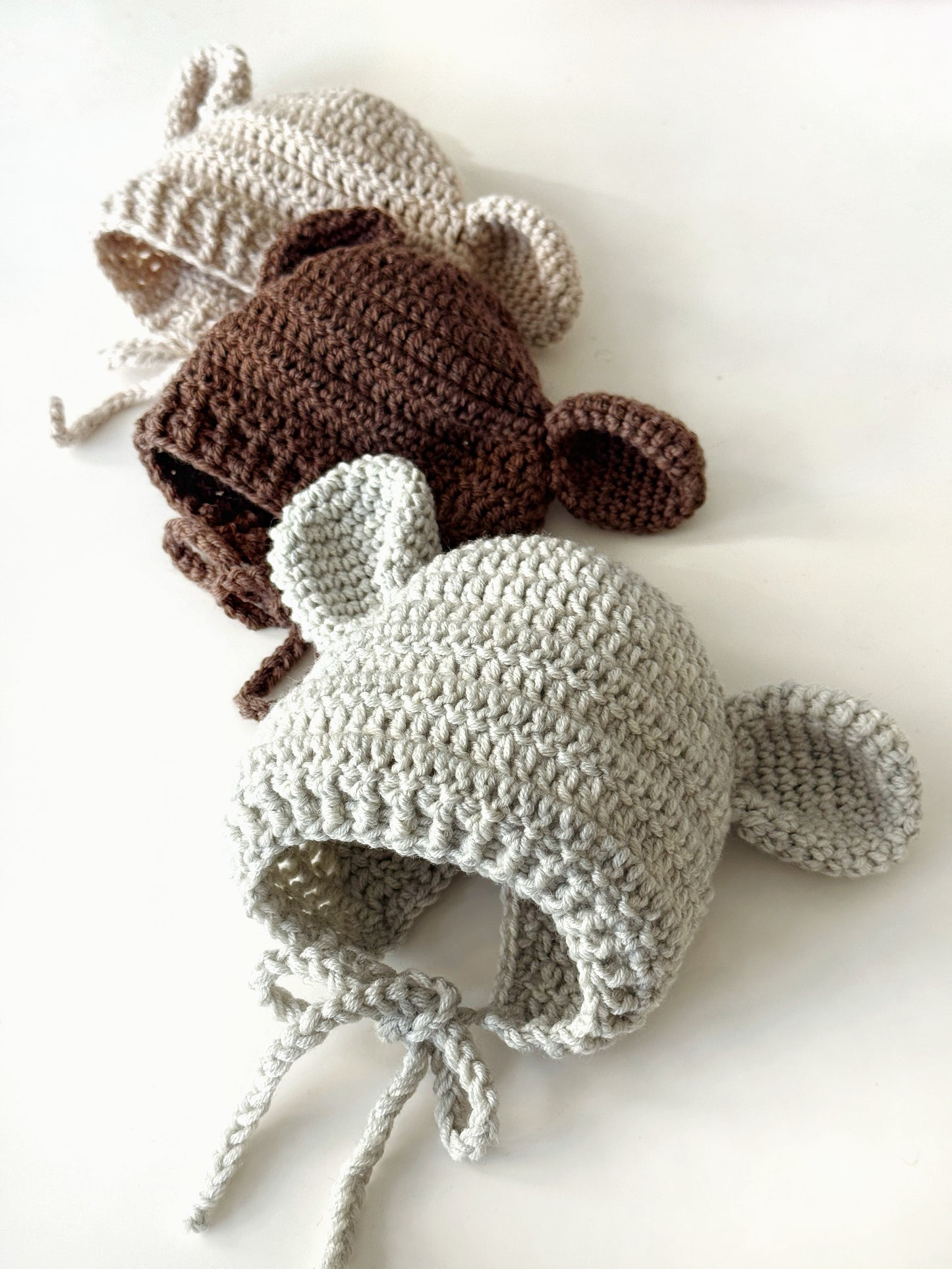 Merino Wool Baby Bear Hat
