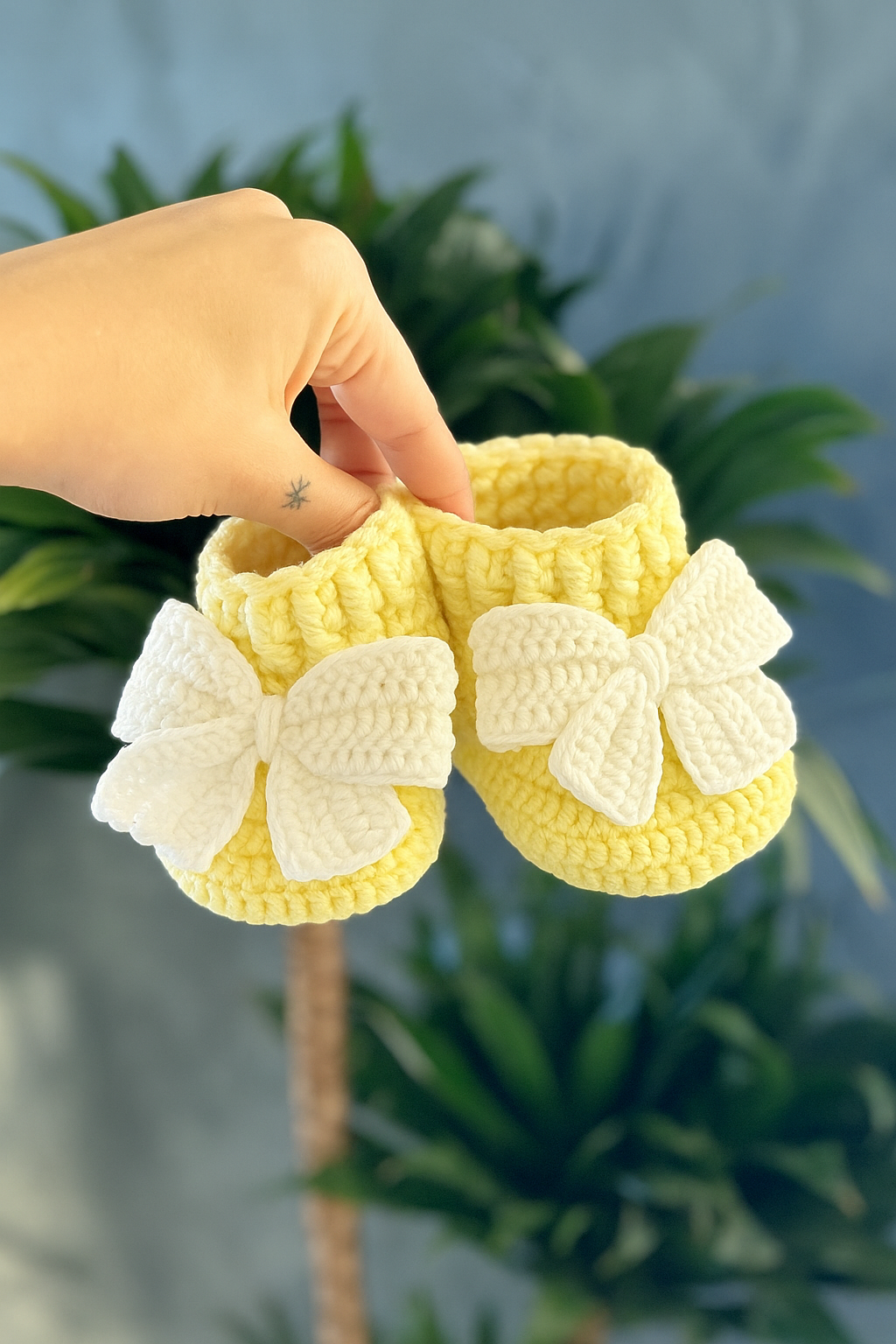 Merino Wool Baby Ribbon Booties