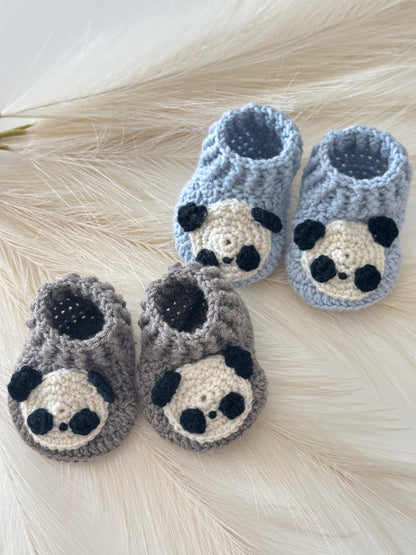 Merino Wool Baby Panda Booties