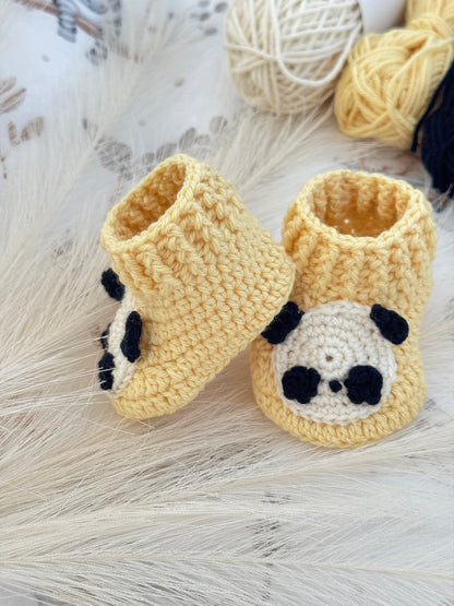 Merino Wool Baby Panda Booties