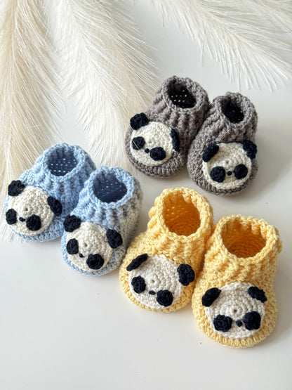 Merino Wool Baby Panda Booties